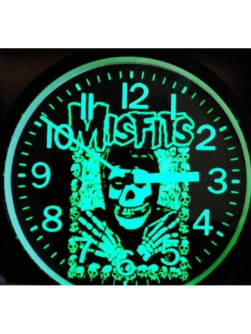 Misfits Music Studio Lounge Glow in the Dark Wall Clock NEW!
